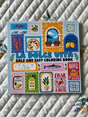 New La Dolce Vita Bold and Easy Coloring Book, Coastal Italy Vibe – 54 Pages